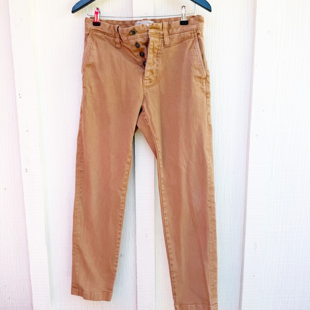 Madewell Mens Athletic Slim Chino Pants Khaki Tan Button Fly W29 L30